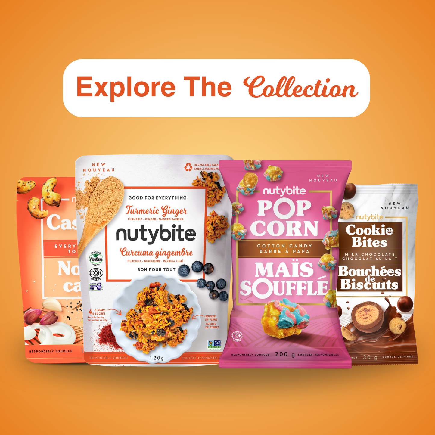 Nutybite Cheesy Caramel Popcorn collection